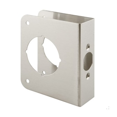 Prime-Line Stainless Steel Lock and Door Reinforcement Plate for 1-3/8 In. Thick Doors, Stainless Steel Finish U 9589